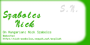 szabolcs nick business card